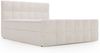 GRAINGOLD Alicante Doppelbett 200x200, Boxspringbett mit gepolstertes Kopfteil, zwei Bettkästen, Velour-Stoff, Beige Bild 2
