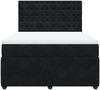 vidaXL Boxspringbett mit Matratze Schwarz 140x200 cm Samt 3292372 Bild 4