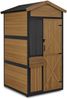M MCombo Gartenschrank Holz Metgallgestell mit 3 Ablagen, Geräteschuppen Wetterfest, Gartenhaus Outdoor Wasserdicht, Aufbewahrungsschrank für Außenbereich, 2750 (Natur) Bild 1