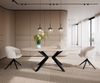 Esstisch Edge Oval 220x120 Keramik Laminam®Travertino Bianco Creme-Weiß? Zenthara kantig Metall Schwarz Bild 2