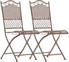 CLP 2er Set Gartenstühle Kiran klappbar aus Eisen im Jugendstil für den Außenbereich,antik braun Bild 2