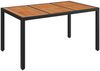 vidaXL 5-tlg. Garten-Essgruppe mit Kissen Schwarz Poly Rattan 3212224 Bild 3