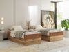 Boxspringbett, Einzelbett WOOD ZERO 90 x 200 cm, Hotelbett ohne Kopfteil, Bett mit Stauraum, 7-Zonen Multipocket-Matratze - Orange Cordstoff - H3 - Topper Visco Bild 3