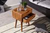 Nachtkonsole 47 x 66 x 36 cm WL5.578 Sheesham Nachttisch Boxspringbett, Nachtkästchen 2 Schubladen Landhausstil, Nachtkommode Bett Massiv-Holz Bett, Nachtschrank Modern Nachtkasten Braun Bild 5