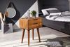 Nachtkonsole 47 x 66 x 36 cm WL5.578 Sheesham Nachttisch Boxspringbett, Nachtkästchen 2 Schubladen Landhausstil, Nachtkommode Bett Massiv-Holz Bett, Nachtschrank Modern Nachtkasten Braun Bild 3