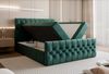 Goldstoff Boxspringbett TAURIEL mit Federkernmatratze & Topper, zwei Bettkästen (von 120 bis 200x200 cm), modernes Doppelbett aus Velvet Stoff mit edlem Kopfteil Bild 4