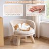 42 cm Hundesofa Bett Hundecouch mit Rundem Gepolstertem Kissen 4 Kiefernholzbeine & Rückenlehne Beige Bild 3