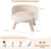 42 cm Hundesofa Bett Hundecouch mit Rundem Gepolstertem Kissen 4 Kiefernholzbeine & Rückenlehne Beige Bild 2