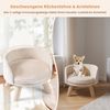 42 cm Hundesofa Bett Hundecouch mit Rundem Gepolstertem Kissen 4 Kiefernholzbeine & Rückenlehne Beige Bild 4