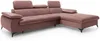 Vente-unique - SAMARA Sofa SamtStoff Puderrosa - B 193 cm x H 75 cm x L 280 cm Bild 3