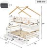 Novelux Etagenbett 90x200/120x200 mit Treppe, 2 Schubladen & Regal – Kinderetagenbett aus Kiefer/MDF in Weiß/Natur, mit Dachdesign & FSC-Holz Optik Bild 2