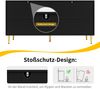 Sideboard aus MDF mit Wellenfront, 152x40x75 cm, schwarz, goldfarbene Griffe und Füße Bild 5