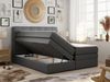 Boxspringbett mit Kopfteil und Topper, Polsterbett - LUKA-KING - 180x200cm - Dunkelgrau Kunstleder - H3 Bild 2