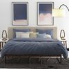2 Stück Zo! Home Cotton Kissenbezüge 40x80 Lino Urban blue dunkelblau meliert uni Bild 3