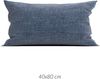 2 Stück Zo! Home Cotton Kissenbezüge 40x80 Lino Urban blue dunkelblau meliert uni Bild 2