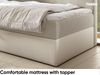 MEBLINI Kinderbett mit Bettkasten GARETH 3 80x200 Links - H3/Beige Samt Gepolstert Einzelbett mit Matratze - Polsterbett mit Stauraum - Bett mit Kopfteil – Stauraumbett Bild 4