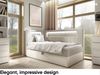 MEBLINI Kinderbett mit Bettkasten GARETH 3 80x200 Links - H3/Beige Samt Gepolstert Einzelbett mit Matratze - Polsterbett mit Stauraum - Bett mit Kopfteil – Stauraumbett Bild 2
