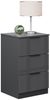 Nachttisch Fino Schwarz Hochglanz 37.6 x 61.8 cm mit 3 Schubladen Vicco Bild 5