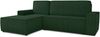 Ecksofa Totti L mit Schlaffunktion und Bettkasten - Cord Stoff - L-Form Couch, Polstersofa, Schlafsofa, Sofagarnitur (Grün (Poso 014) Seite: Links) Bild 2