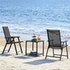 Yaheetech 2er Set Gartenstühle mit Armlehnen, klappbar, bis 150 kg, Metall Schwarz Bild 2