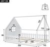 Hausbett Kinderbett 140x200 cm mit Geländer – Kiefernholz und MDF in Weiß Bild 4