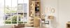 Flieks schmales Bücherregal 60 x 40 x 200 cm, hoher Aufbewahrungsschrank mit 3 offenen Fächern, 3 Schubladen, Kippschutz, Eiche Bild 3