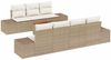 vidaXL Gartensofa-set mit Speicher 8 pcs Beige und Creme Poly-Rattan 3356587 Bild 2