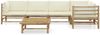 vidaXL 6-tlg. Garten-Lounge-Set mit Cremeweißen Kissen Bambus 3058239 Bild 2