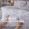 ZIRVEHOME Bettwäsche Baumwolle Bettbezug weiß mit grau Florales Muster Melody, Renforce, 3 teilig, 200x220 Baumwolle Bettbezug weiß Grau Florales Muster Bild 2
