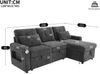 3-4-Sitzer Ecksofa 206 x 131 x 85 cm aus Chenille mit Schlaffunktion Bild 5