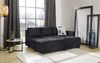 Ecksofa Schwenkfunktion Doppelbett Schlafcouch Bettkasten Cordbezug in Schwarz Bild 4