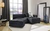 Ecksofa Schwenkfunktion Doppelbett Schlafcouch Bettkasten Cordbezug in Schwarz Bild 3