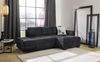 Ecksofa Schwenkfunktion Doppelbett Schlafcouch Bettkasten Cordbezug in Schwarz Bild 2