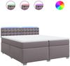 vidaXL Boxspringbett mit Matratze Grau 200x200 cm Kunstleder 3288438 Bild 2