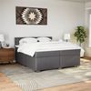 vidaXL Boxspringbett mit Matratze Grau 200x200 cm Kunstleder 3288438 Bild 4