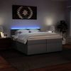 vidaXL Boxspringbett mit Matratze Grau 200x200 cm Kunstleder 3288438 Bild 5