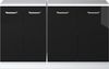 Dachschrägenschrank-Set Rion Schwarz Hochglanz 140 cm 2er Set Schrankkorpuss 60 cm Tiefe Vicco Bild 4