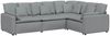vidaXL Modulares Sofa mit Kissen Stoff Hellgrau 3321147 Bild 2