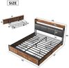 Furnishings Home Polsterbett Holzbett Stauraumbett, Mit LED-Licht und 4 Schubladen (Set, Bettgestell (Ohne Matratze), Mit Stauraum, LED-Beleuchtung, Lattenrost, 140x200 cm Bild 3