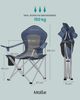 SONGMICS Campingstuhl 2er Set, klappbar, Klappstuhl, breiter Sitz, hohe Rückenlehne, Outdoor-Stuhl, tragbar, Outdoor-Stuhl, Getränkehalter, Handyhalter, Stoff-Organizer, blau-grau Bild 5