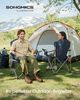 SONGMICS Campingstuhl 2er Set, klappbar, Klappstuhl, breiter Sitz, hohe Rückenlehne, Outdoor-Stuhl, tragbar, Outdoor-Stuhl, Getränkehalter, Handyhalter, Stoff-Organizer, blau-grau Bild 2