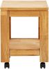 Linea Natura 'OSLO' Beistelltisch Wildeiche massiv geölt, Massivholz Wildeiche, 35.5 x 46 x 35.5 cm, rollbar mit Ablage Bild 2