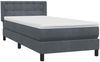 vidaXL Boxspringbett mit Matratze Dunkelgrau 90x220 cm Samt 3318478 Bild 4