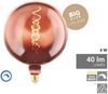 EGLO E27 Globe Lampe dimmbar, Spiral LED Retro Glühbirne Big Size, extra-großes Vintage Deko Leuchtmittel, Kupfer, 4 Watt, 40 Lumen, warmweiß, 1600k, G200, Ø 20 cm Bild 4