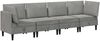 vidaXL Wohnzimmergarnitur mit Kissen mit Speicher 4 pcs Hellgrau Samt 3413729 Bild 2