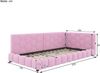 Schlafsofa mit Bettfunktion und Lattenrost, 90x200 cm, Polsterbett, Einzelbett, Jugendbett, Bezug aus Vlies Bild 5