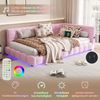 Schlafsofa mit Bettfunktion und Lattenrost, 90x200 cm, Polsterbett, Einzelbett, Jugendbett, Bezug aus Vlies Bild 4