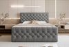 Goldstoff Boxspringbett TAURIEL mit Federkernmatratze & Topper, zwei Bettkästen (von 120 bis 200x200 cm), modernes Doppelbett aus Velvet Stoff mit edlem Kopfteil Bild 2