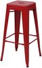 Barhocker HWC-A73, Barstuhl Tresenhocker, Metall Industriedesign stapelbar ~ rot Bild 4