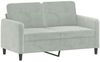 vidaXL 2-tlg. Sofagarnitur mit Kissen Hellgrau Samt 3202034 Bild 3
